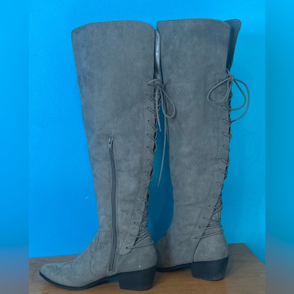Lets Stroll Shoes - Let’s Stroll over the knee tie up boots